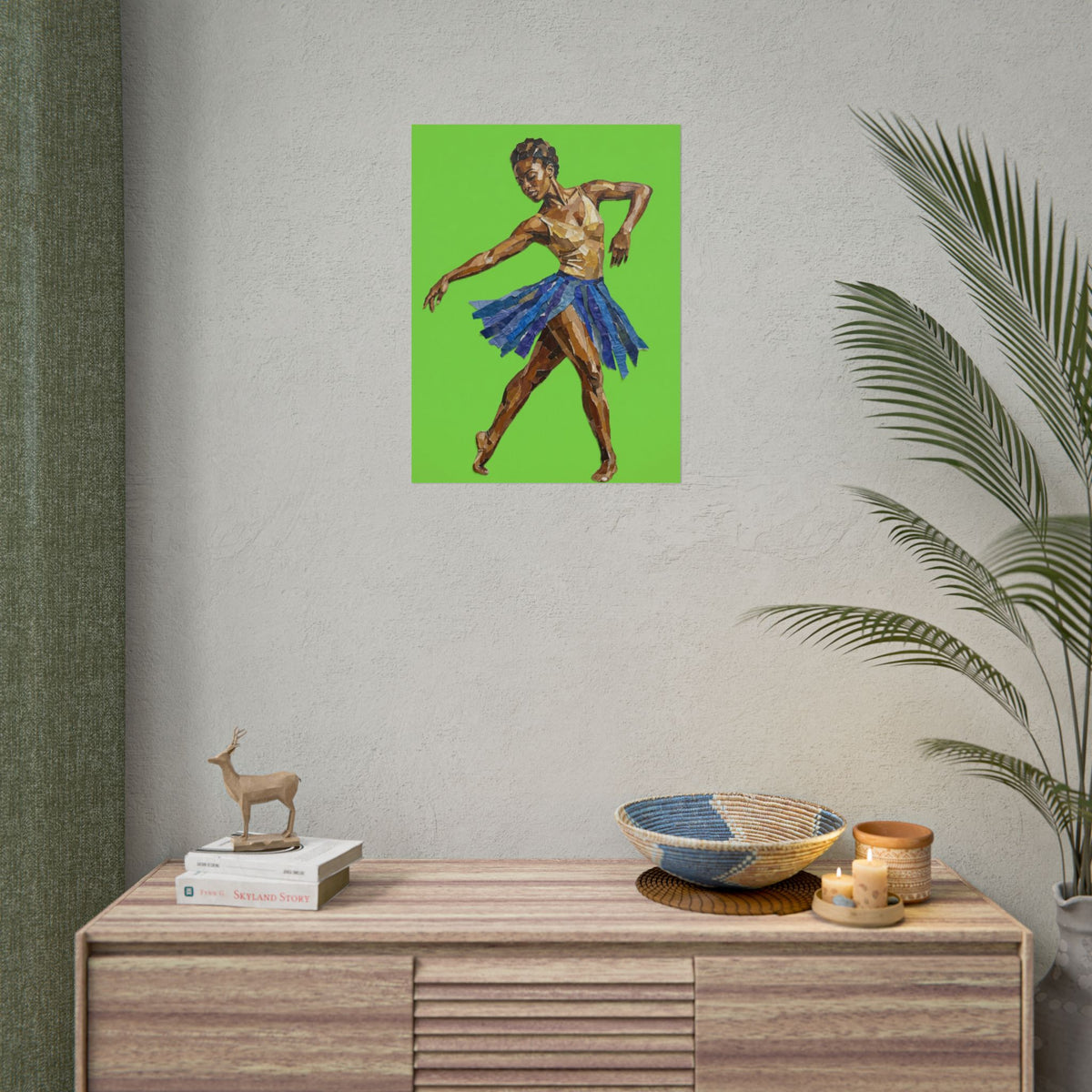 Affiche art mural « Danseuse sur fond vert »
