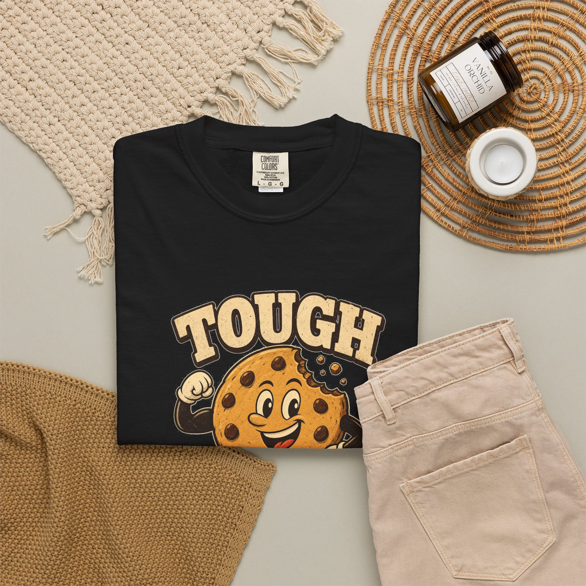 T-shirt rétro humour biscuit « Tough Cookie »