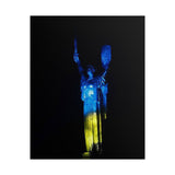 Affiche « Statue de Kyiv en bleu et jaune »