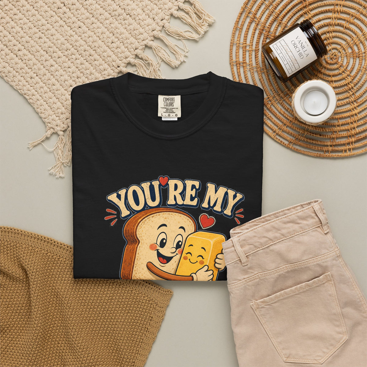 T-shirt rétro humour beurre « You're My Butter Half »