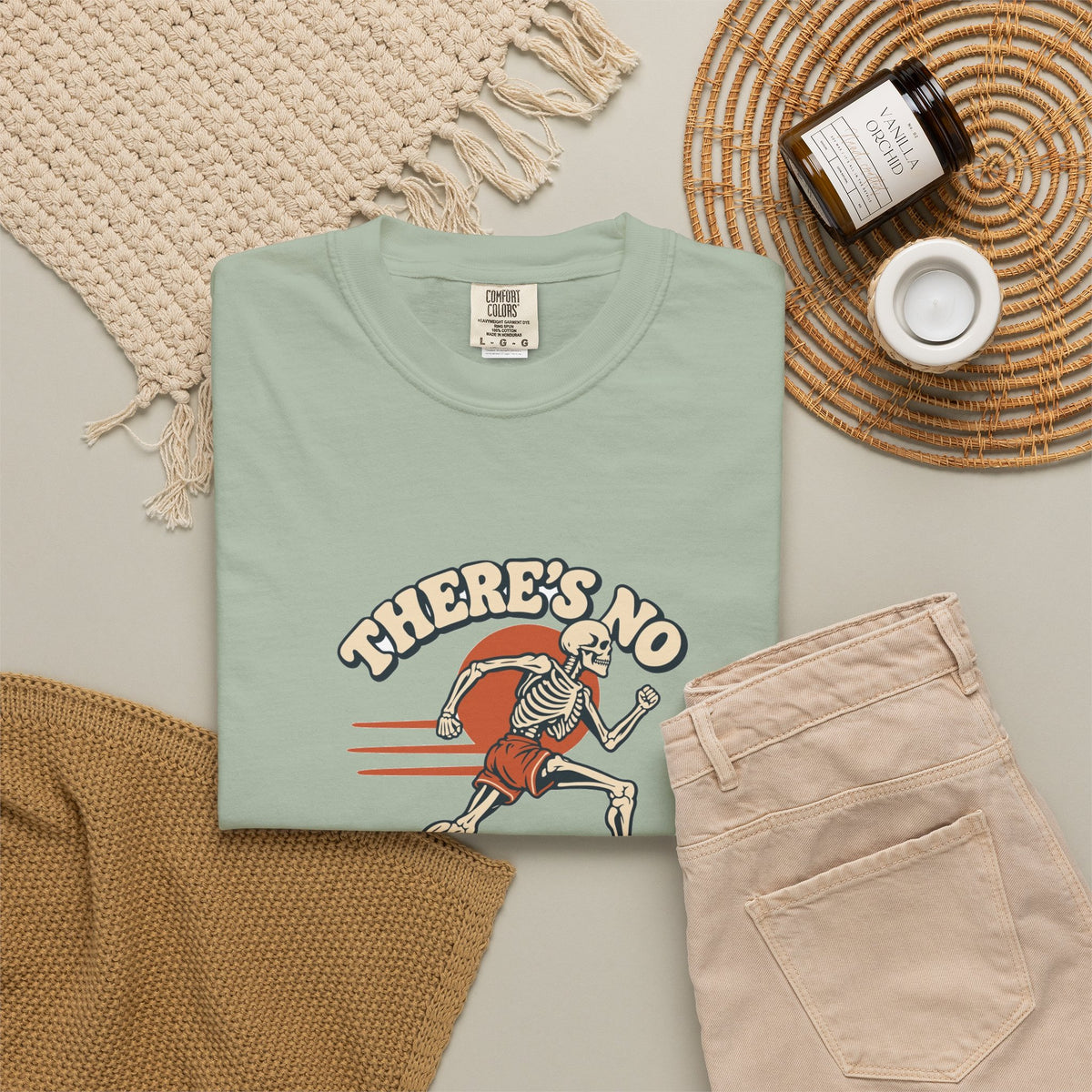 T-shirt course à pied rétro « Squelette »