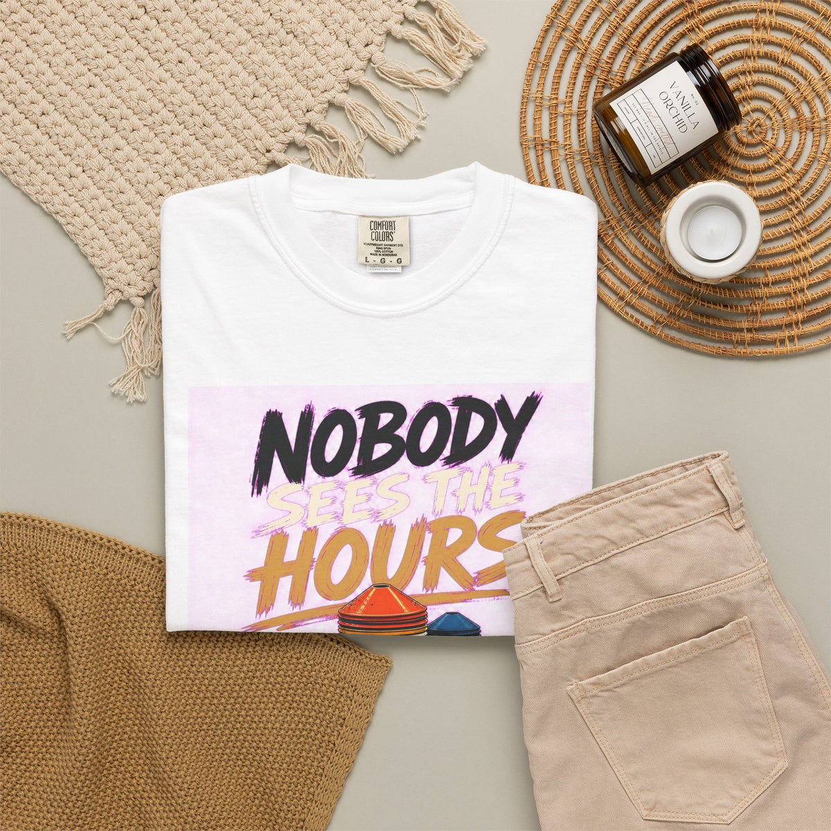 T-shirt soccer motivation « Nobody Sees the Hours »