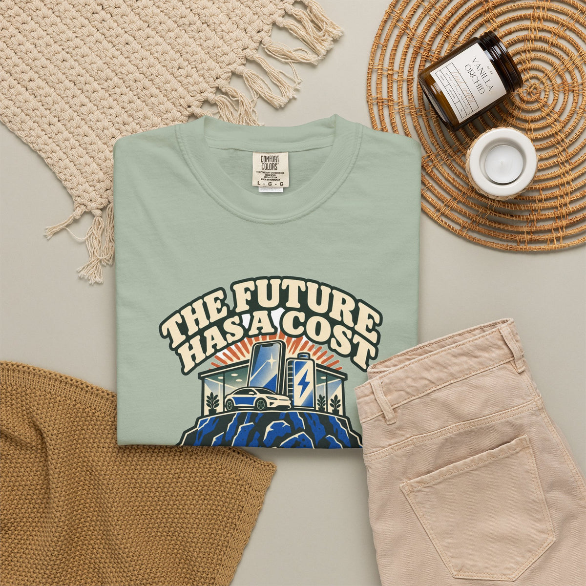 T-shirt message social « The Future Has a Cost »
