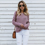 Pull en maille de coton, porté