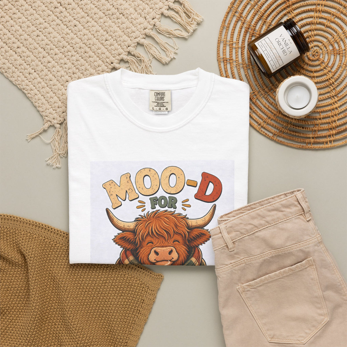 T-shirt rétro humour vache « Moo-d for Hibernation »