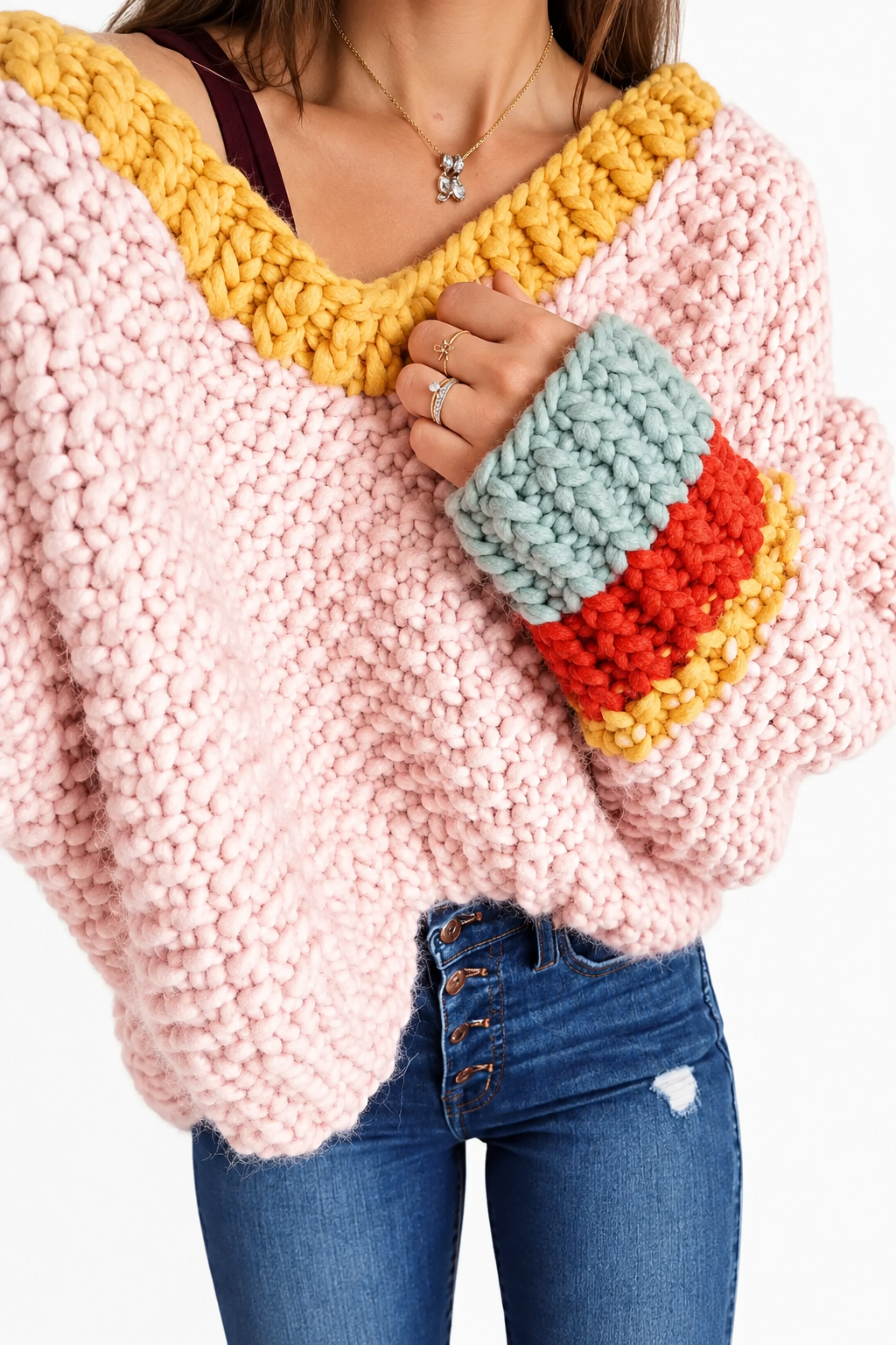 Pull tricot main en mérinos – Femme