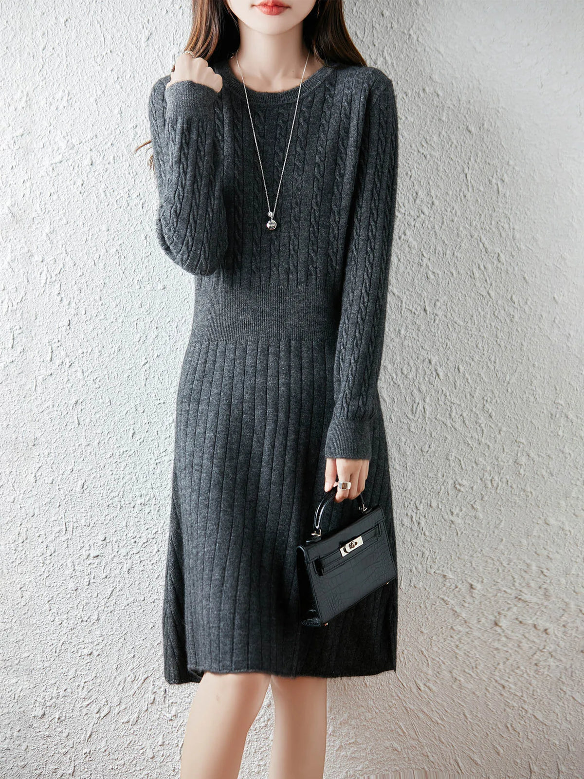 Robe pull en mérinos – Femme