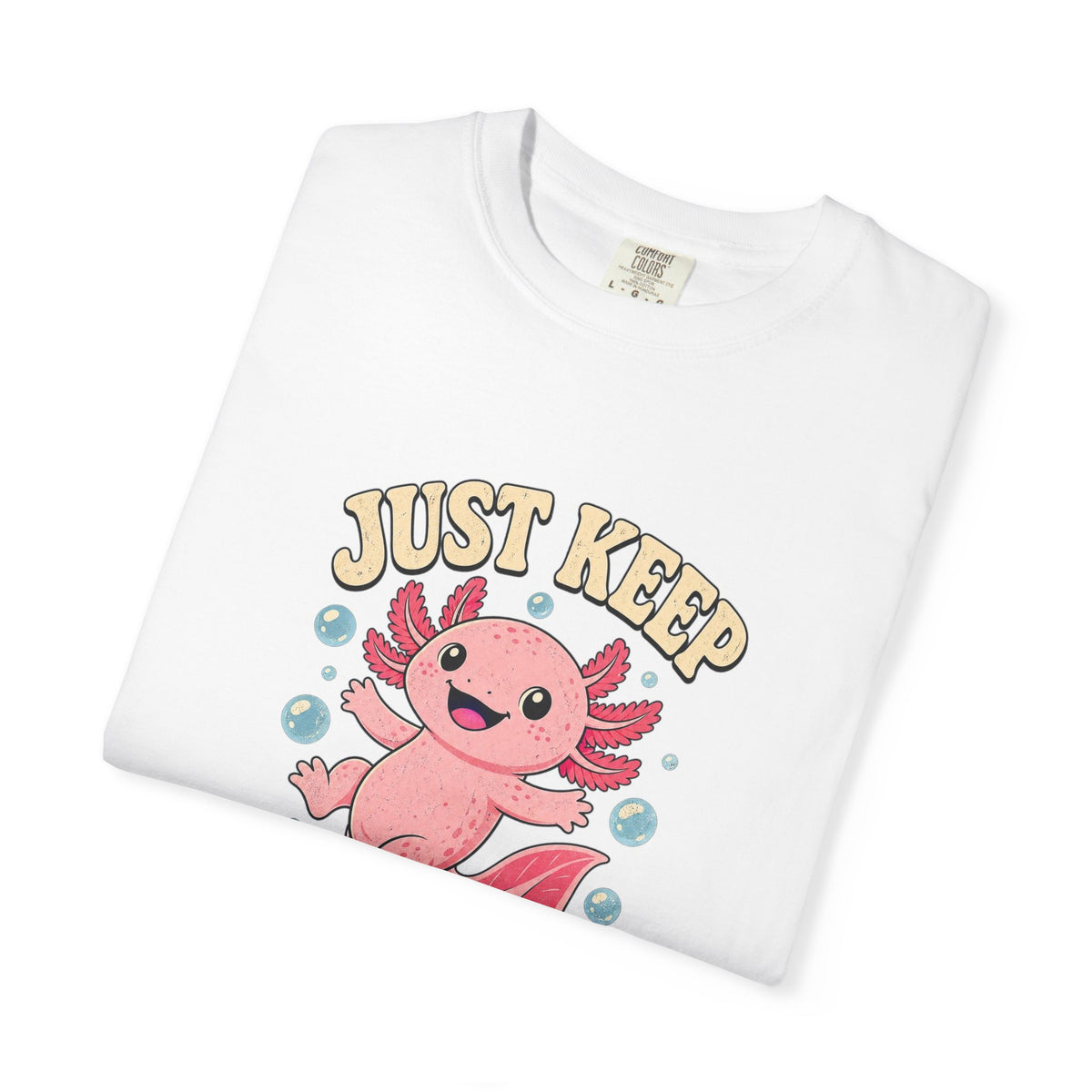T-shirt rétro humour sourire « Just Keep Smiling »