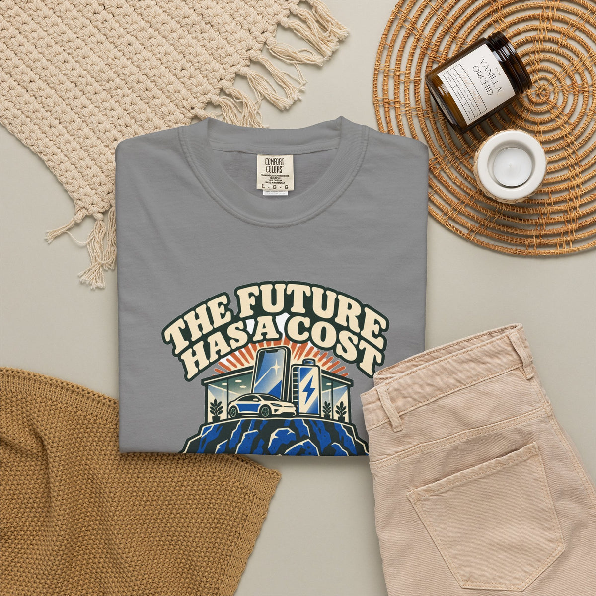 T-shirt message social « The Future Has a Cost »