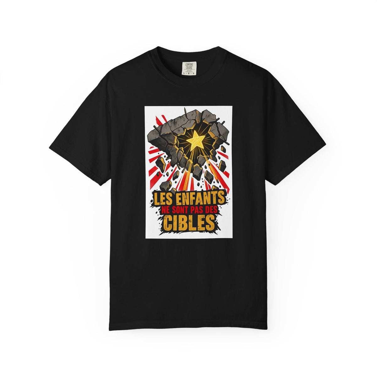 T-shirt solidarité enfance « Les enfants ne sont pas des cibles »