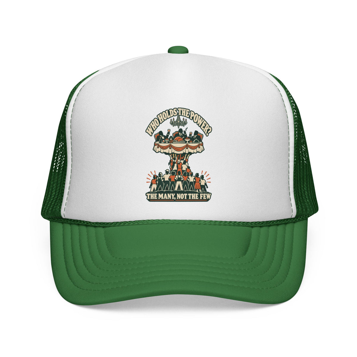 Casquette trucker message social « Who Holds the Power? »