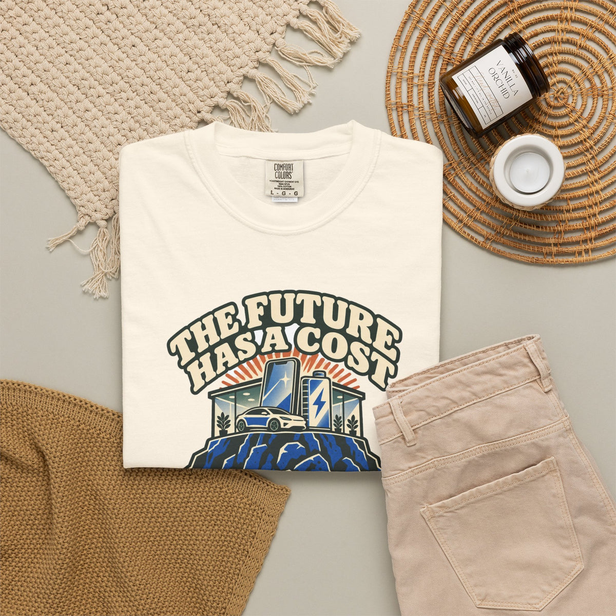 T-shirt message social « The Future Has a Cost »