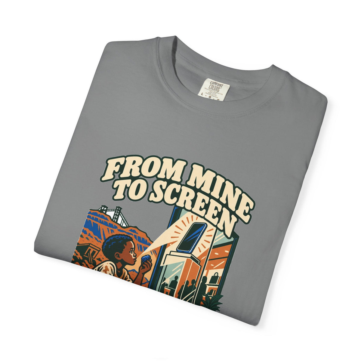 T-shirt message social « From Mine to Screen »