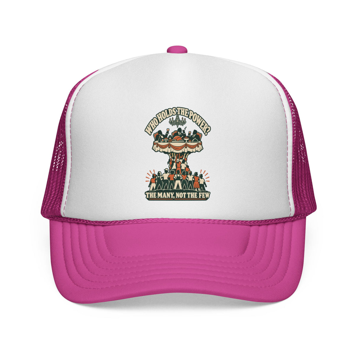 Casquette trucker message social « Who Holds the Power? »