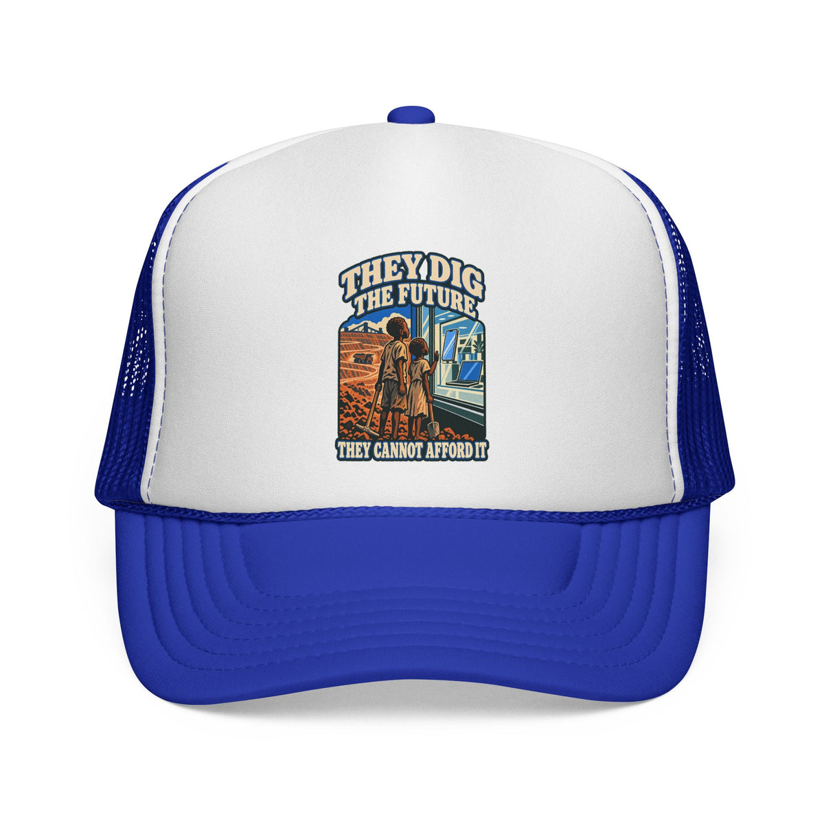 Casquette trucker message social « They Dig the Future »