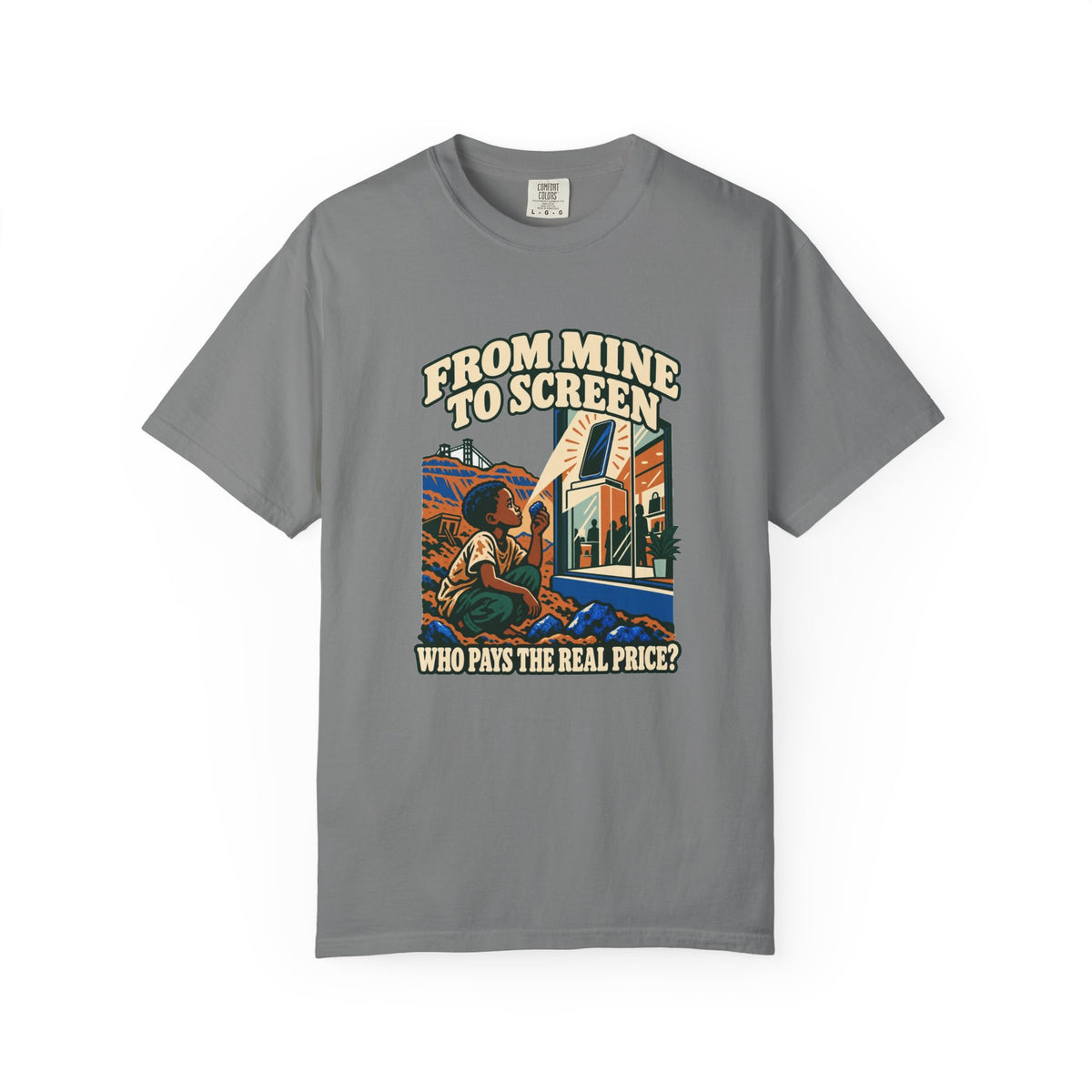 T-shirt message social « From Mine to Screen »