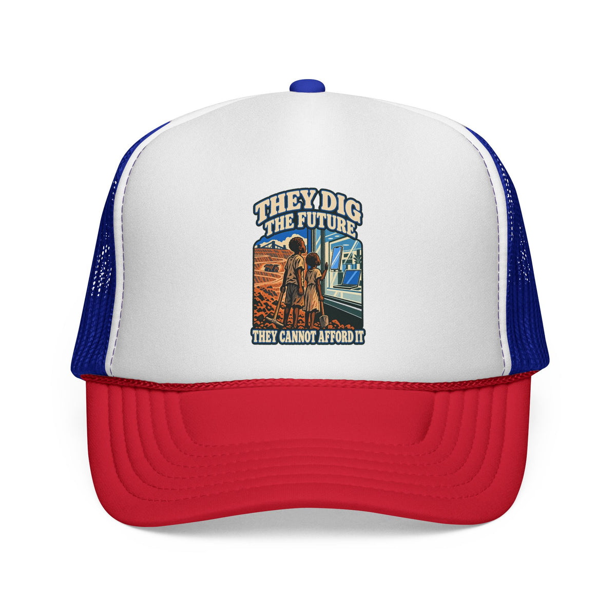 Casquette trucker message social « They Dig the Future »