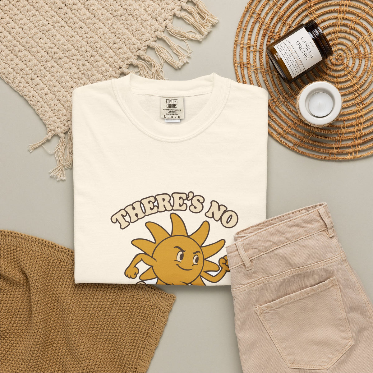 T-shirt course à pied rétro « Soleil Mascotte »