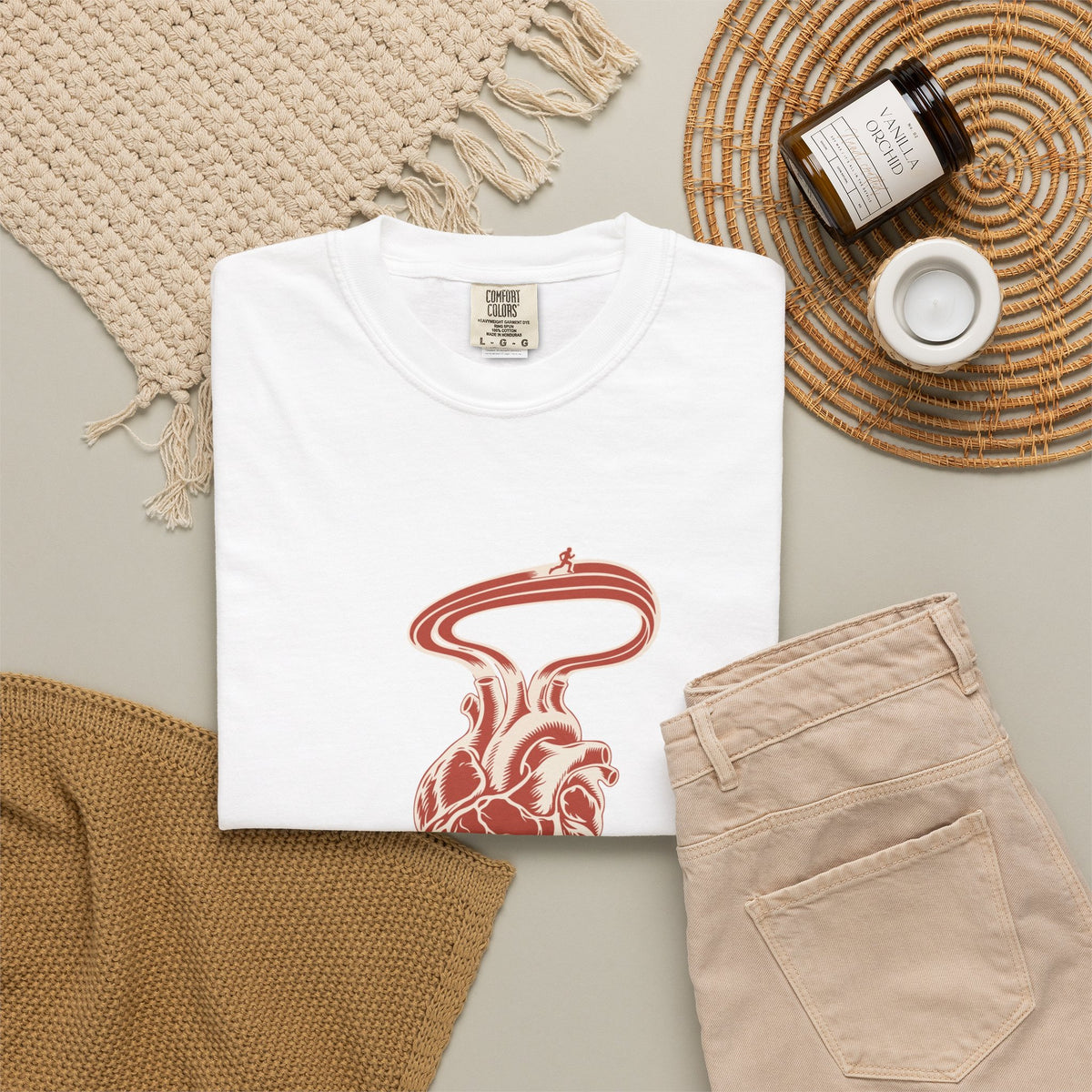 T-shirt course à pied rétro « Cœur de Piste »