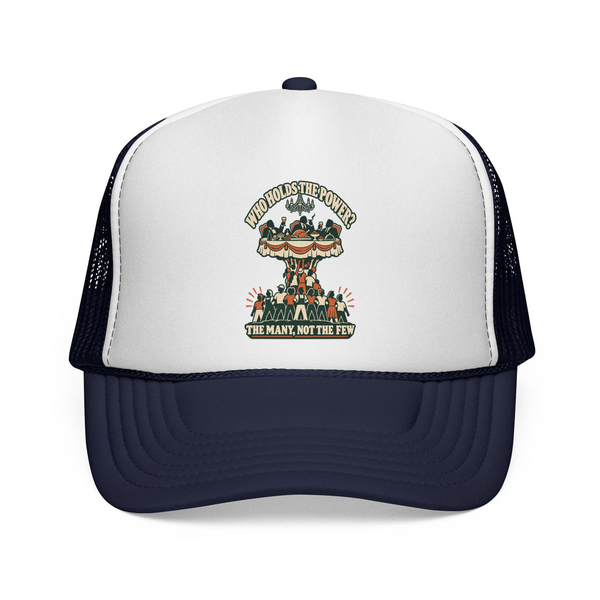 Casquette trucker message social « Who Holds the Power? »