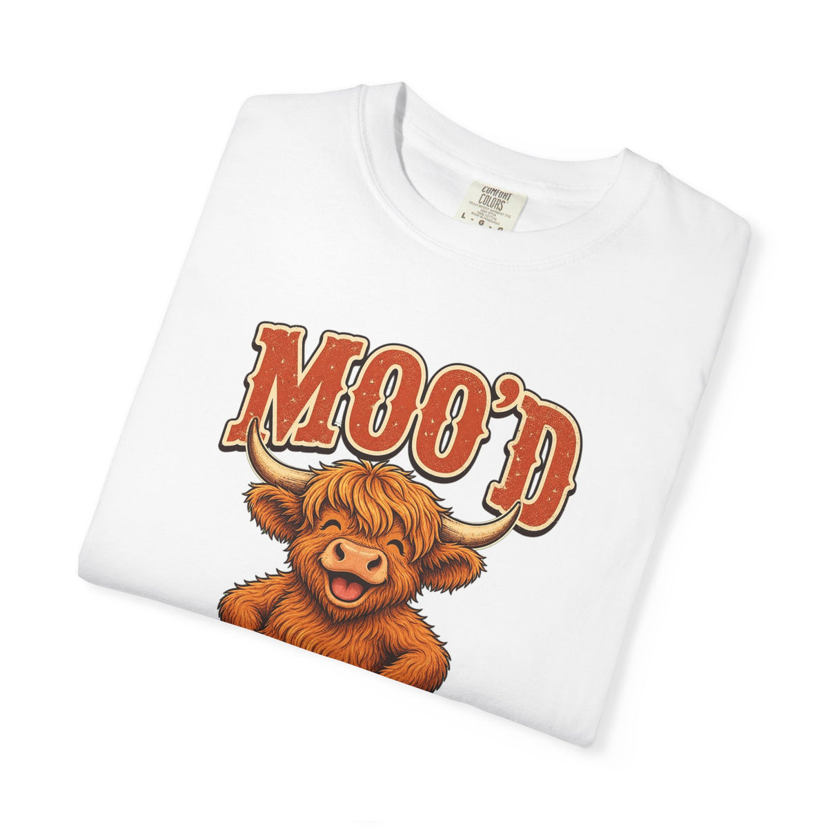 T-shirt rétro humour vache « Moo'd »
