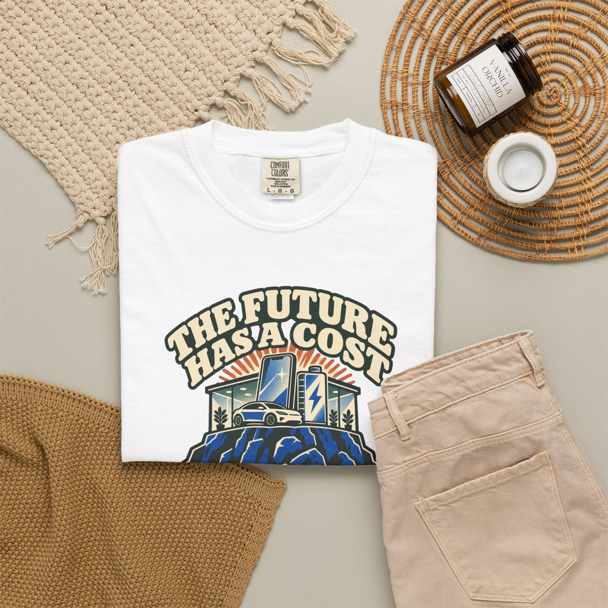 T-shirt message social « The Future Has a Cost »