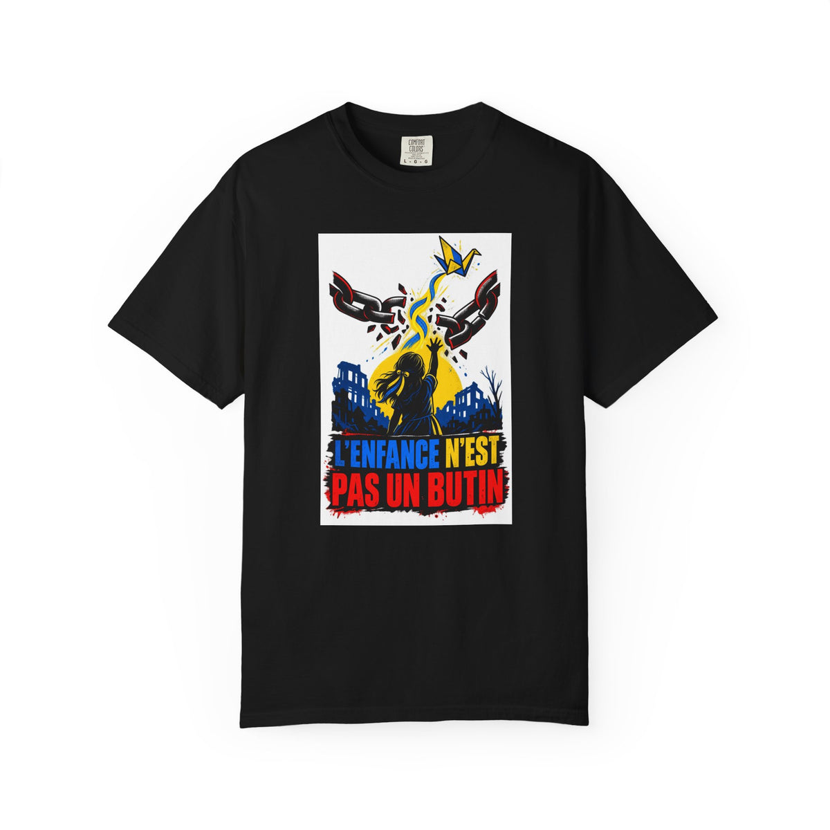 T-shirt solidarité enfance « L'enfance n'est pas un butin »