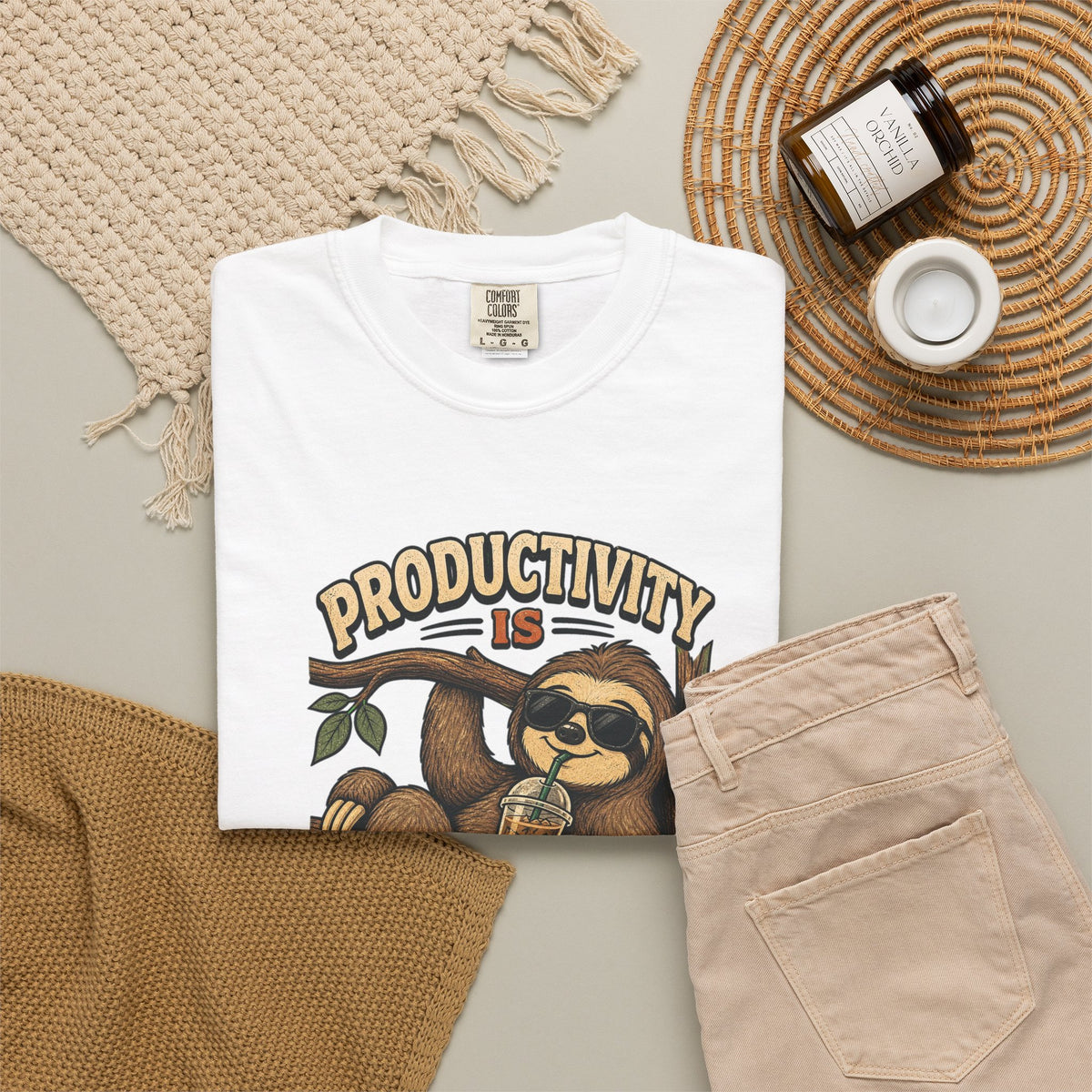 T-shirt rétro humour « Productivity Is Overrated »