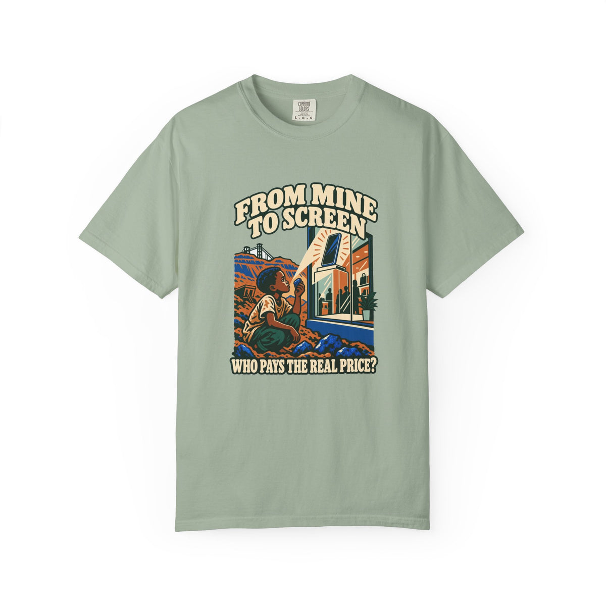 T-shirt message social « From Mine to Screen »