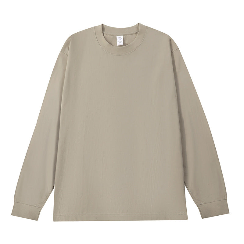 T-shirt manches longues en coton NORTHÉA – Vert camel