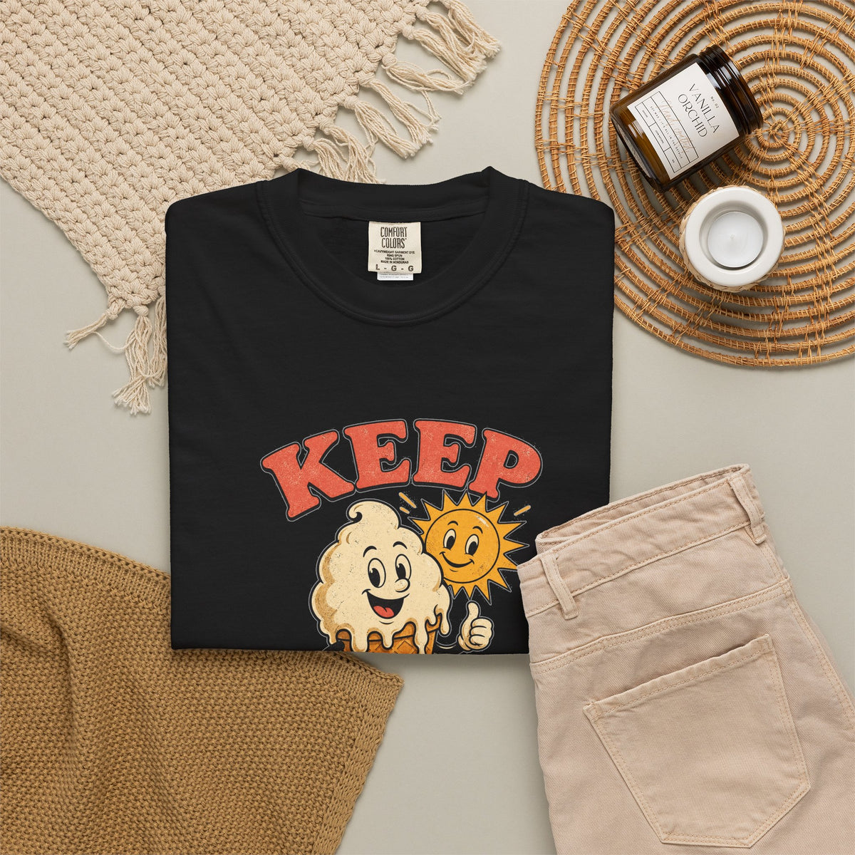 T-shirt rétro humour « Keep Your Cool »
