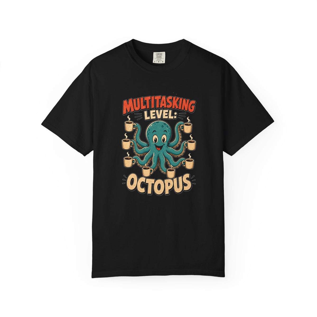 T-shirt rétro humour pieuvre « Multitasking Octopus »