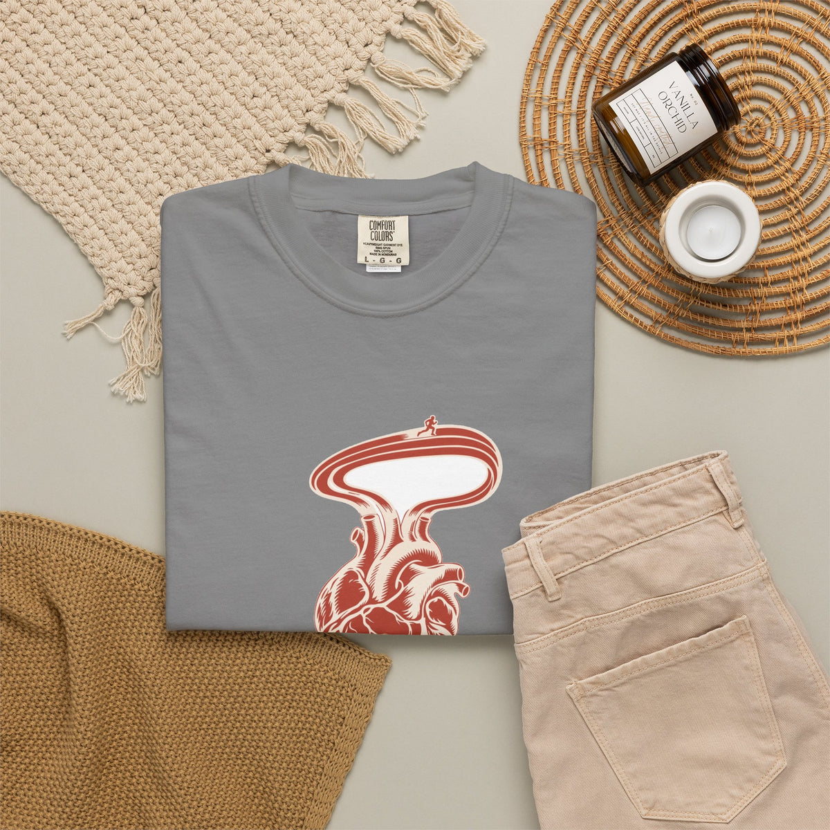 T-shirt course à pied rétro « Cœur de Piste »