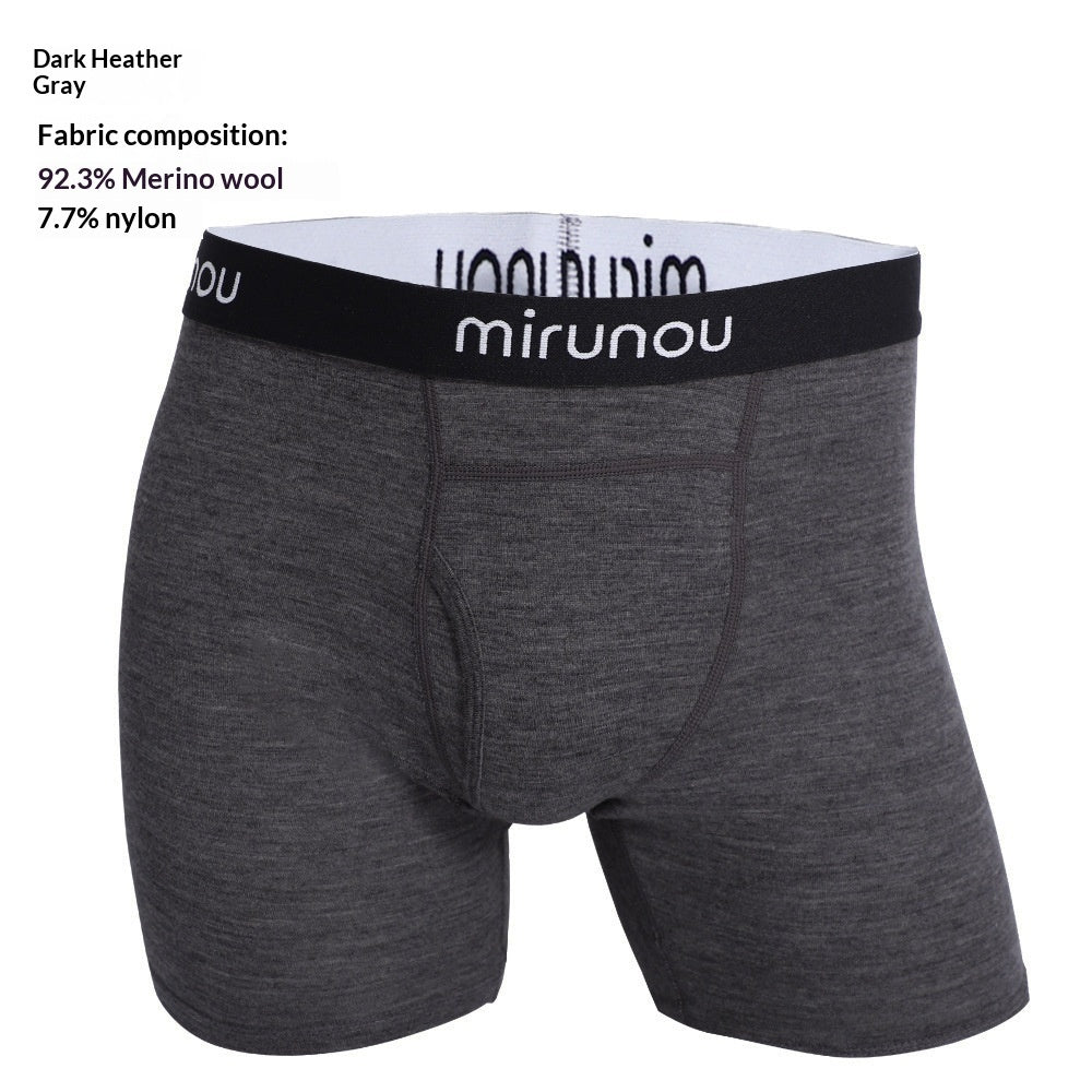 Boxer sport en laine gris foncé, à plat, vue de face