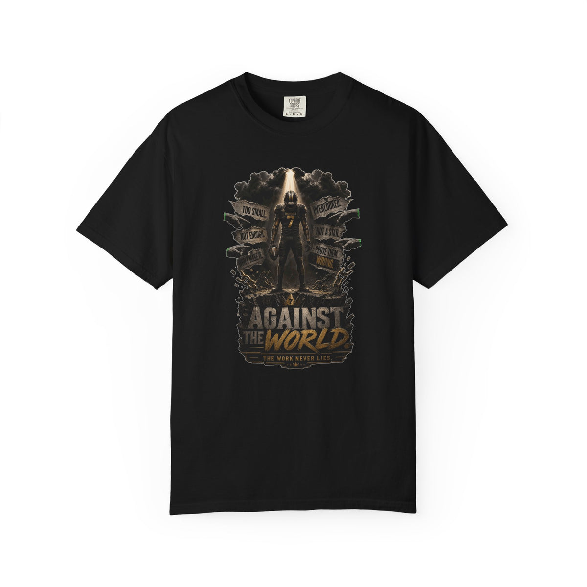T-shirt soccer motivation « Against the World »