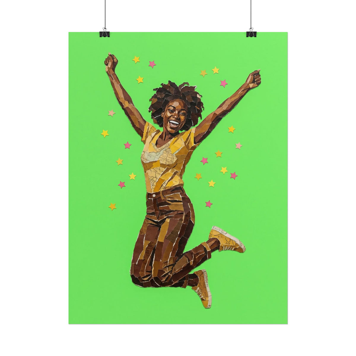 Affiche art mural « Saut sur fond vert »
