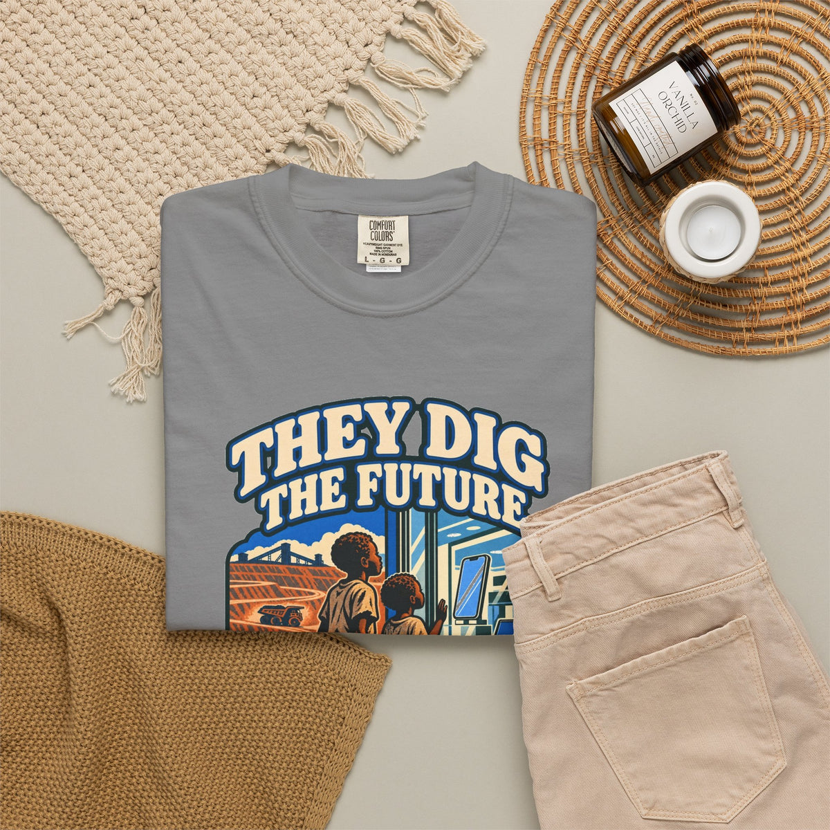 T-shirt message social « They Dig the Future »