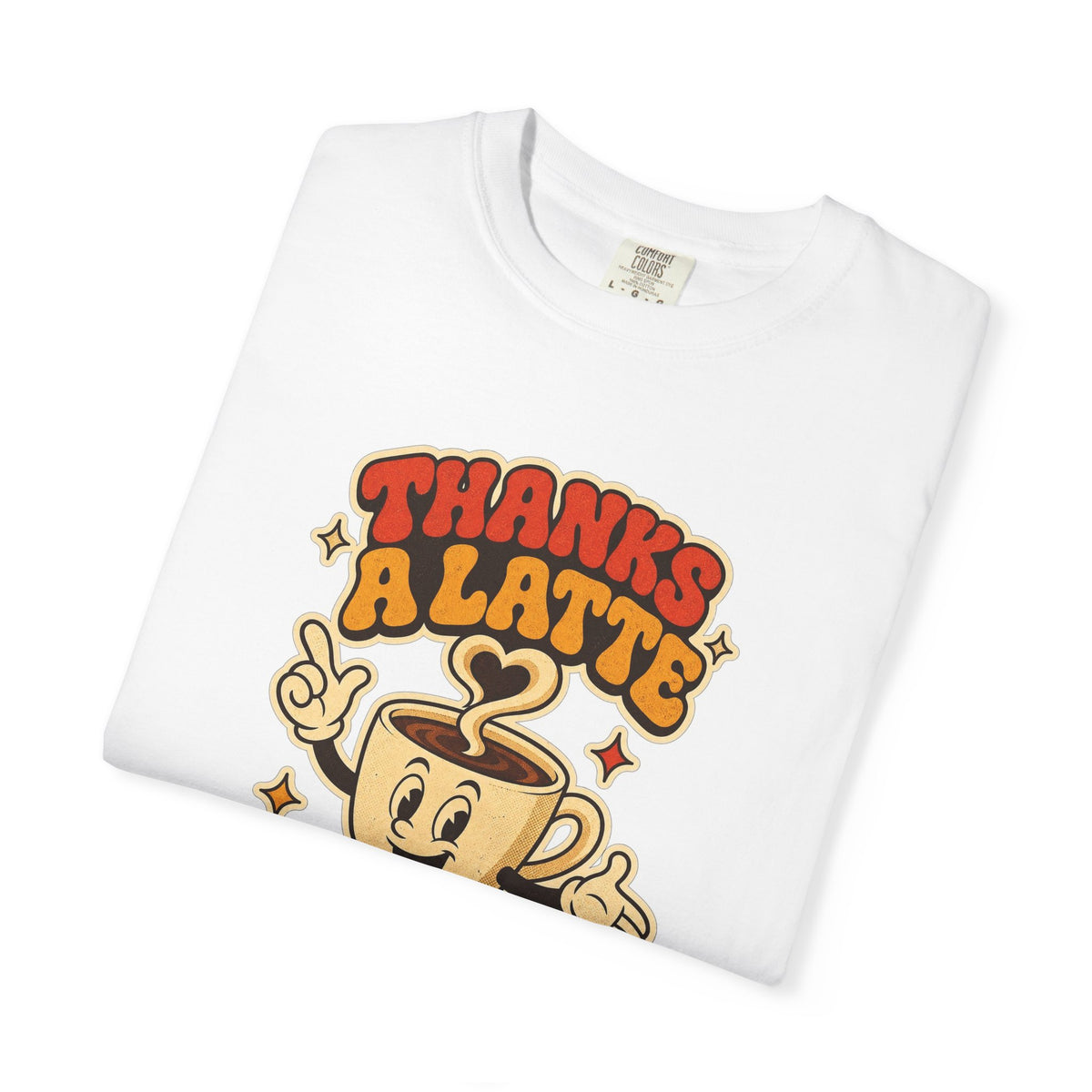 T-shirt rétro humour café « Thanks a Latte »