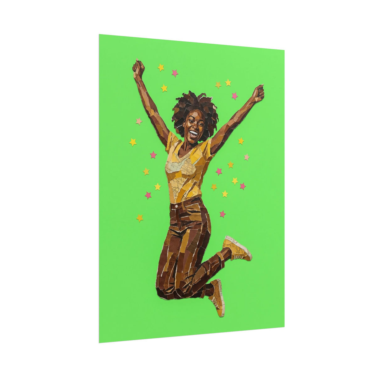 Affiche art mural « Saut sur fond vert »