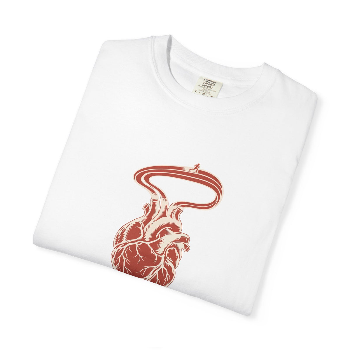 T-shirt course à pied rétro « Cœur de Piste »