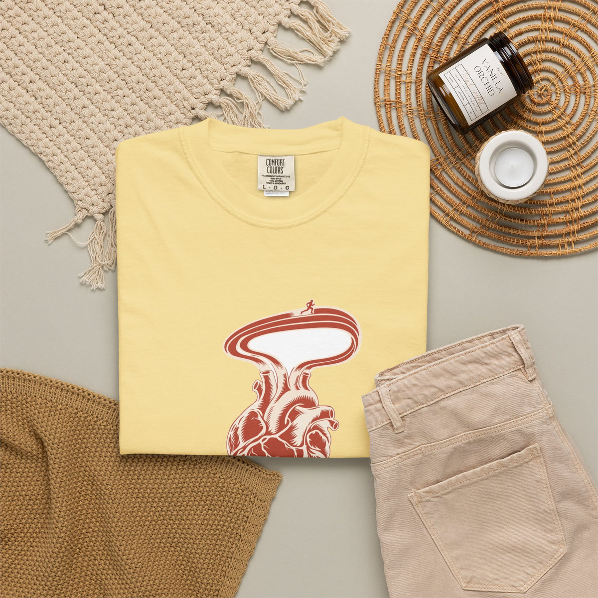 T-shirt course à pied rétro « Cœur de Piste »