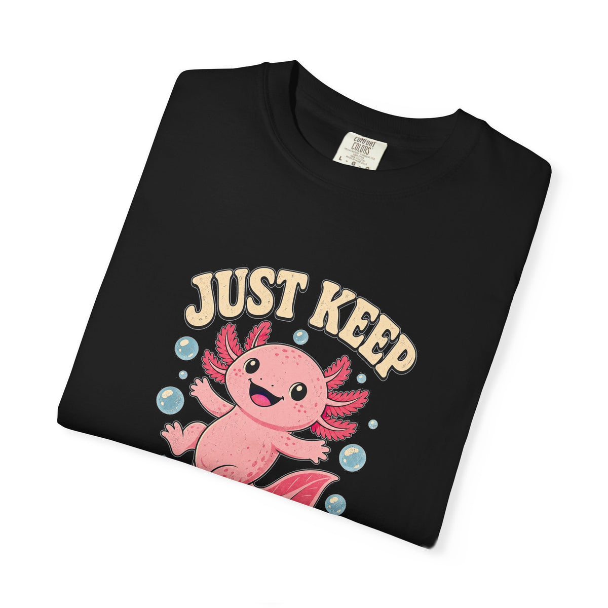 T-shirt rétro humour sourire « Just Keep Smiling »