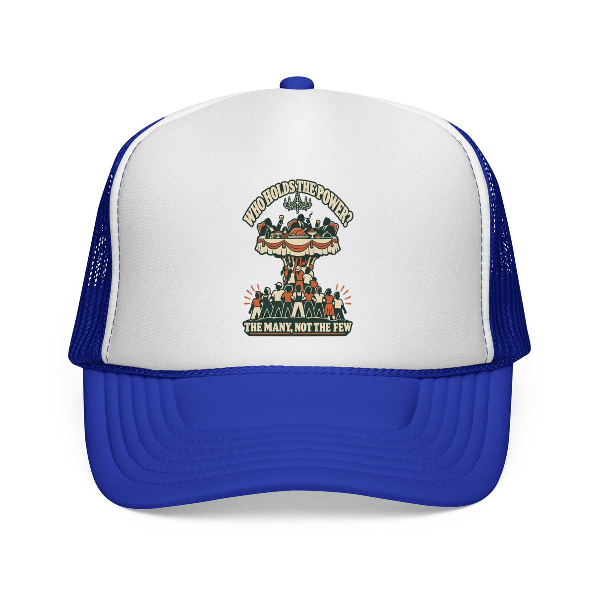 Casquette trucker message social « Who Holds the Power? »