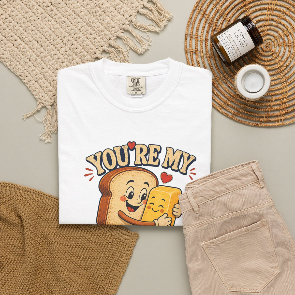T-shirt rétro humour beurre « You're My Butter Half »