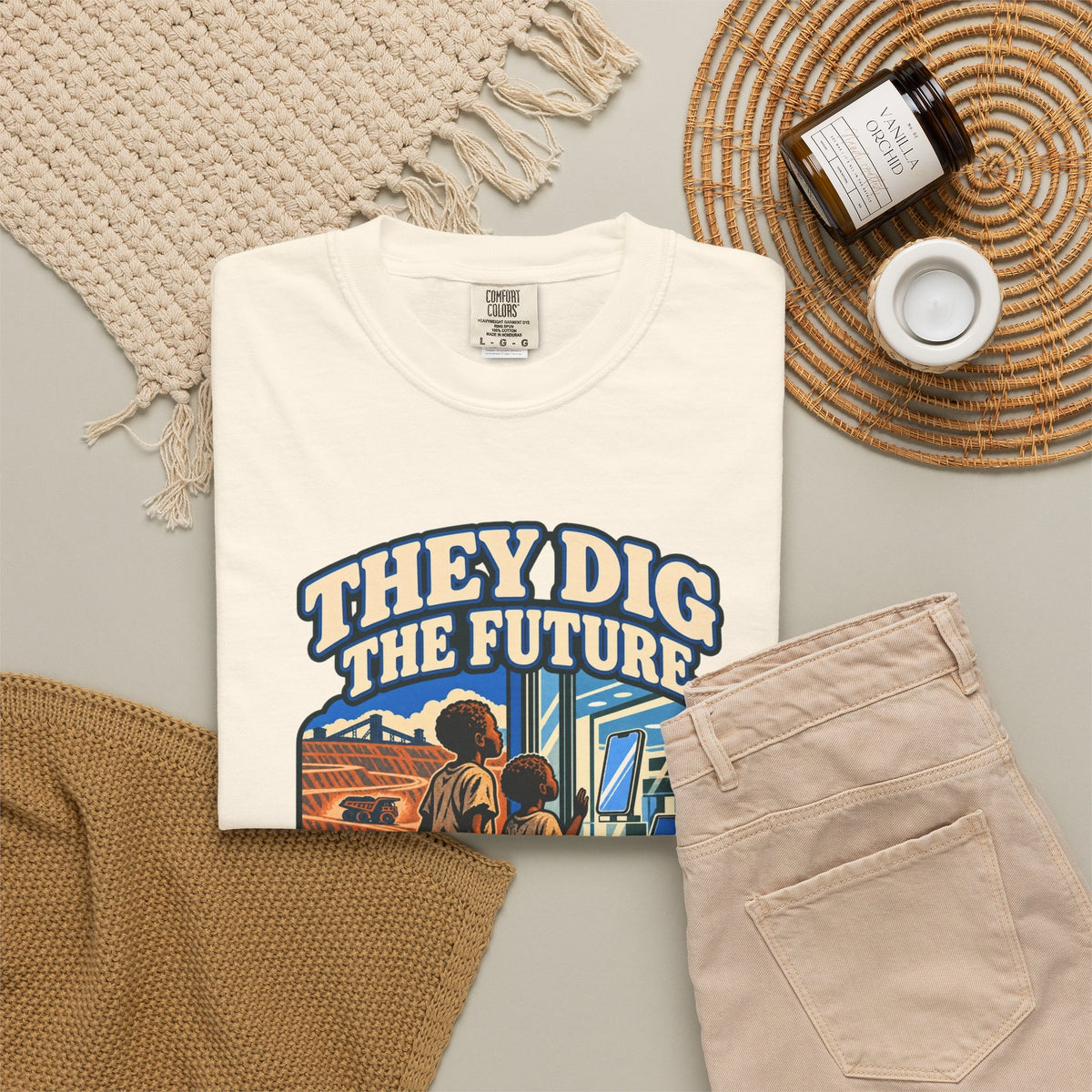 T-shirt message social « They Dig the Future »