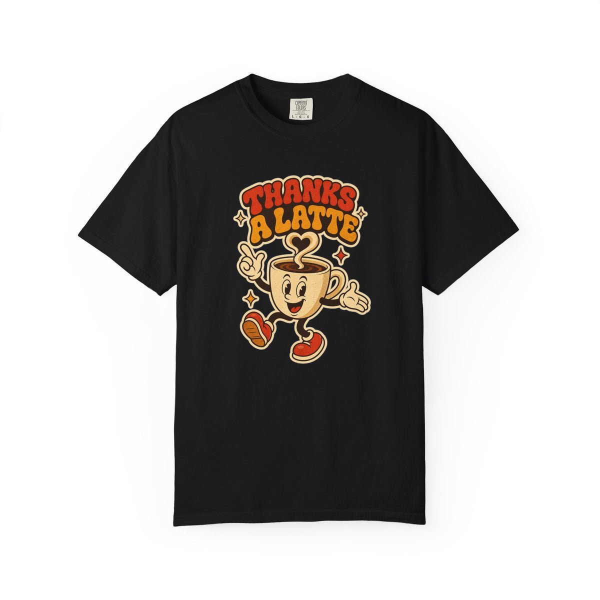 T-shirt rétro humour café « Thanks a Latte »