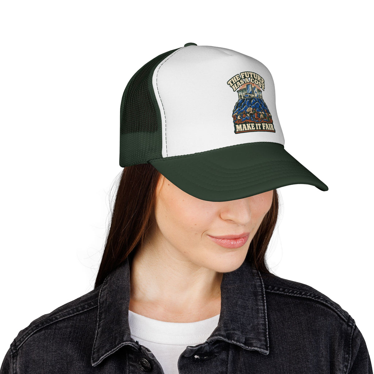 Casquette trucker message social « The Future Has a Cost »
