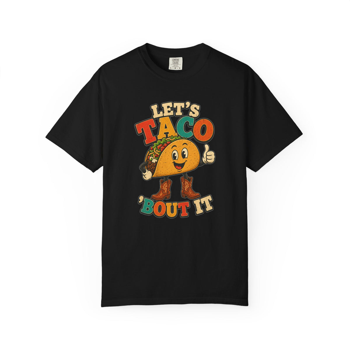 T-shirt rétro humour tacos « Let's Taco 'Bout It »