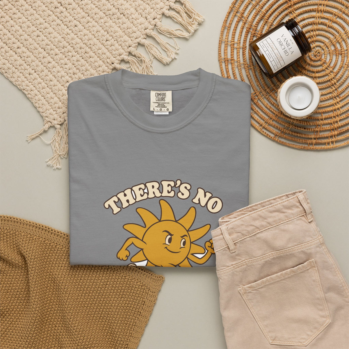 T-shirt course à pied rétro « Soleil Mascotte »
