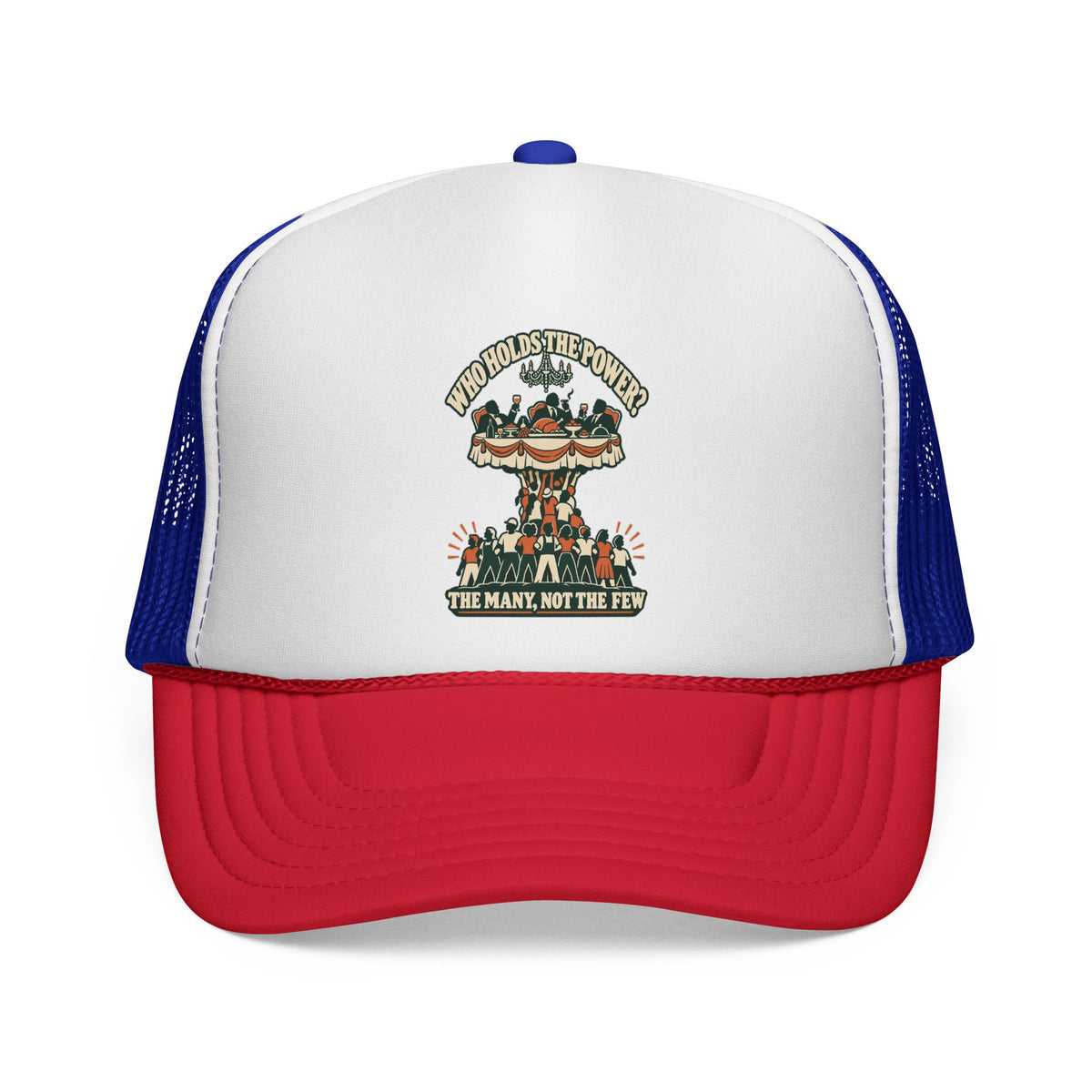 Casquette trucker message social « Who Holds the Power? »